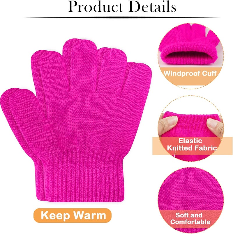 ONESING 6 Pair Baby Gloves Toddler Gloves Toddler Winter Gloves Kids Gloves Winter Stretchy Knit Gloves for Kids Boys Girls - Image 2